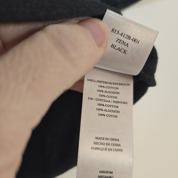 New Rails Zena Drawstring Keyhole Cropped Crewneck Tee Black Medium - Picture 8 of 9